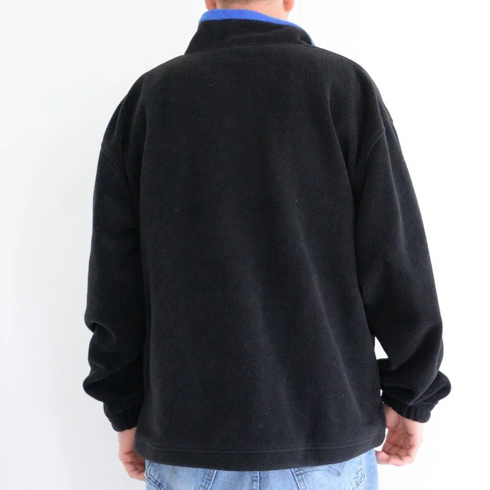 Vintage 90S River  Trader Sport Black And Blue Half Zip Pullover Fleece Sweater - Picture 2 of 9